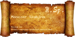 Menczer Szabina névjegykártya